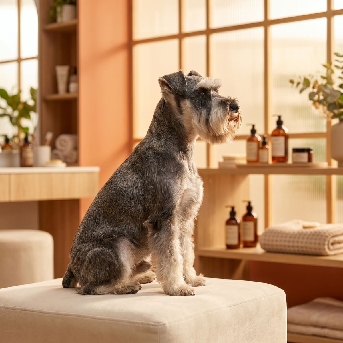 Schnauzer recién peinado